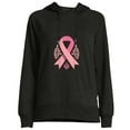 thumbnail image 1 of COMIO Hoodie Dress for Women Hopeful Ribbon Shirt Pink Ribbon Black, 1 of 4