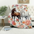 thumbnail image 1 of COMIO Horse Blanket Gift for Girls Women Cute Animal Horses Flowers Cozy Plush Flannel Throw Blankets Soft Lightweight Plush Blanket for Horse Lovers Decor Bed Sofa, 1 of 6