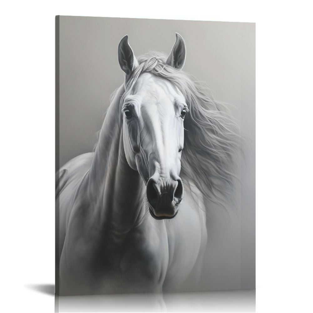 COMIO Horse Wall Art Canvas Painting: Animal Horse Framed Picture Abstract Horses Portrait Print Artwork for Bedroom Living Room Office Decor