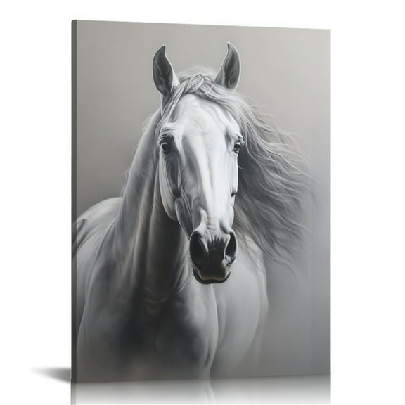 COMIO Horse Wall Art Canvas Painting: Animal Horse Framed Picture Abstract Horses Portrait Print Artwork for Bedroom Living Room Office Decor