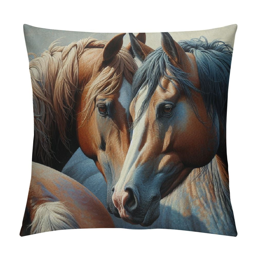 COMIO Horses Throw Pillow Case Cushion Covers Symbolizes Friendship ...