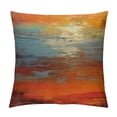 thumbnail image 1 of COMIO  Hot Abstract Orange Blue Sunset Beach Scene Hidden Zipper Home Decorative Rectangle Throw Pillow Cover Cushion Case Lumbar One Side Design Printed Pillowcase, 1 of 5