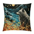 thumbnail image 1 of MLJA  Howling Wolf Throw Pillow Covers Moonlight Wild Wolves Cushion Cases Bohemian Aztec Southwestern Pillow Covers ,Rustic Wildlife Cabin Winter Decorative Pillow Covers for Teens Boys Men, 1 of 5