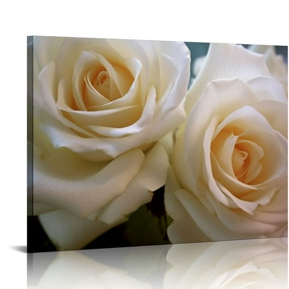 COMIO  Huge Roses in Pure White Wall Art Painting Pictures Print On Canvas Flower The Picture for Home Modern Decoration
