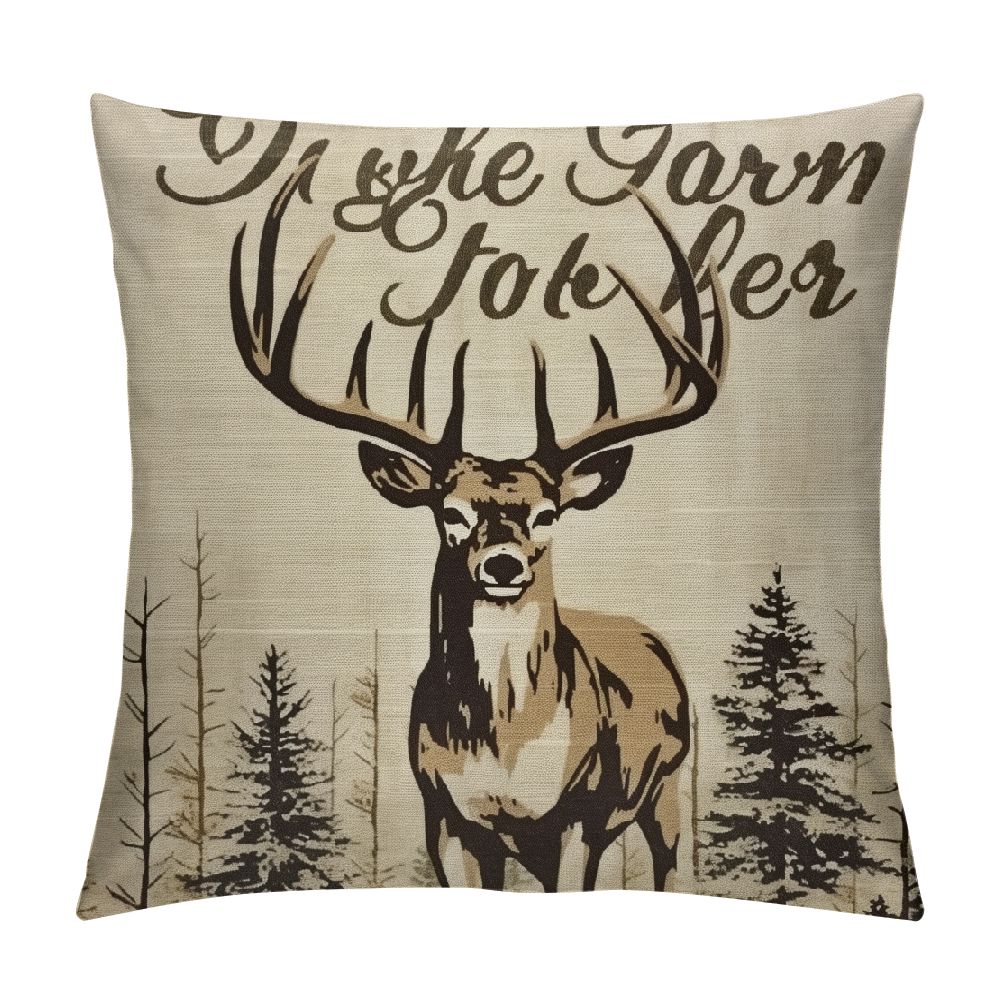 COMIO Hunting Decor, Hunting Decor for Home, Rustic Pillow Covers Deer ...