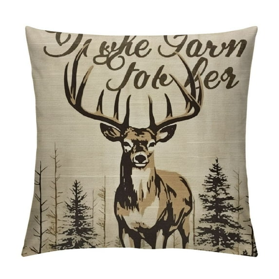 COMIO Hunting Decor, Hunting Decor for Home, Rustic Pillow Covers Deer Decor, Gifts for Couples, Wife, Husband, for Him, Love Me Like You Love Deer Season Farmhouse Pillow Covers