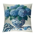 thumbnail image 1 of COMIO Hydrangea Floral Throw Pillow Covers vase Striped Flower Classic Elegant Vintage Rose Farmhouse Blue Soft for Women Living Room Decor Bedroom Dorm Sofa Cushion Pillowcases, 1 of 5