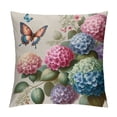 thumbnail image 1 of COMIO Hydrangea Flower Pillow Covers Watercolor Floral Bicycle Butterfly Spring Summer Pillows Decorative Throw Pillow Cases Green Leaf Plant Pillowcase for Outdoor Couch Patio White, 1 of 5