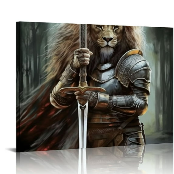 COMIO I Am The King's Daughter Lion And Warrior Knight, Christ Jesus Christ Warrior Poster Poster Album Art Decor Painting Wall Art Canvas Poster Bedroom Decor Poster