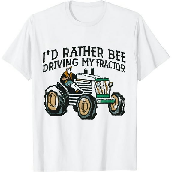 COMIO I'd Rather Be Driving My Tractor Farmer Funny Gift T-Shirt
