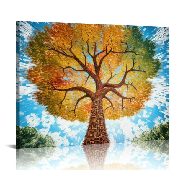 COMIO Inch Modern Abstract Tree Oil Painting Hand-painted Canvas mural, living Room, Bedroom, Dining Room Wall decoration