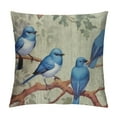 thumbnail image 1 of COMIO  Ink Painting Watercolor Blue Birds Spring Summer Autumn Decorative Lumbar Throw Pillow Cover Case Bed Sofa Chair Home Decoration Rectangular, 1 of 5