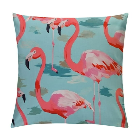 COMIO JES&MEDIS Flamingo Pattern Throw Pillow Covers Cases Square Decorative Cushion Covers for Sofa Couch Bed Home Decoration