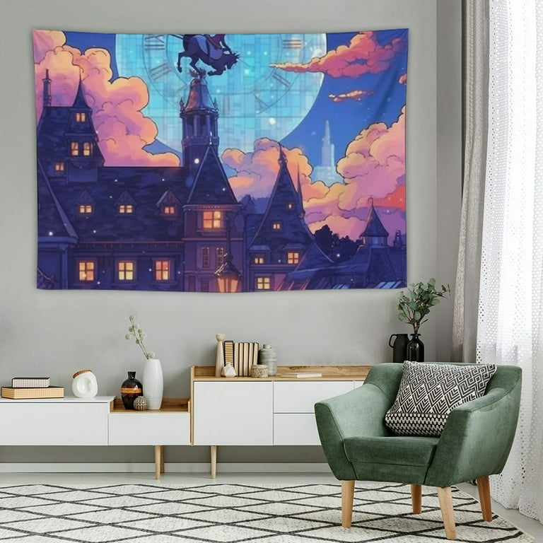 COMIO Japanese Anime Tapestry Cyberpunk Retro Manga Tapestry Healing Poster Wall Hanging Bedroom Aesthetic Mural Dorm Decor Walmart