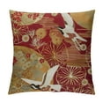 thumbnail image 1 of COMIO Japanese Throw Pillow Cover,Asian Oriental Two Cranes and Chrysanthemums Japan Wave Floral Pattern Decorative Pillowcase Square Pillow Case Home Couch Decor Cushion Cover, 1 of 5
