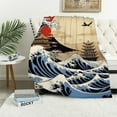 thumbnail image 1 of COMIO Japanese Ukiyoe Theme Throw Blanket Hokusai Pattern Plush Blanket for Bed Couch Kids Japanese-Style Carne Sherpa Blanket Breathable Warm Fuzzy Blanket Room Decor Throw, 1 of 6