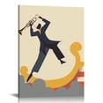 thumbnail image 1 of COMIO  Jazz Musicians Wall Art Decor - Minimalist Style Music Prints of Piano Drums Sax Bass Trumpet Singer Orchestra, 1 of 5