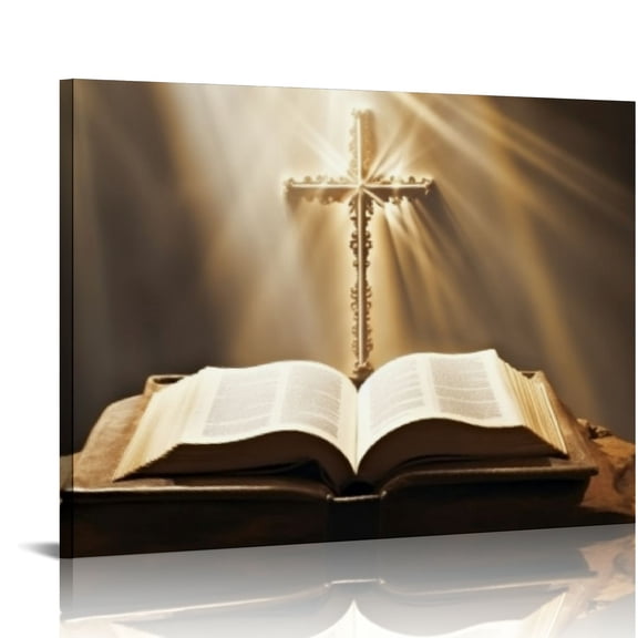 COMIO  Jesus Canvas Wall Art God on the Cross Pictures Prints Christian Spiritual Poster Artwork Home Decor for Office Prayer Room