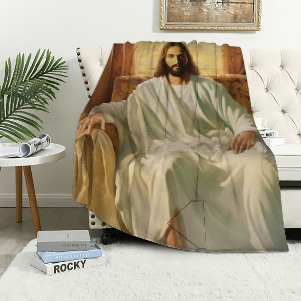COMIO Jesus Christ Religious Super Soft Microplush Throw Blanket