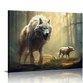 thumbnail image 1 of COMIO  Jesus Saving The Lost Lamb Canvas Wall Art Picture Christian Wall Poster Religious Faith Poster Christian Jesus Canvas Wall Art Wolf and Lamb Pictures Jesus Art For Church Modern, 1 of 4