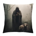 thumbnail image 1 of COMIO  Jesus &amp; Lamb Throw Pillow Covers ,Jesus Save Lost Lamb Pillow Covers,Movie Art Home Decor Christ Jesus Faith Pillowcase,Vintage Soft Square Cushion Cover for Sofa Bed Couch, 1 of 5