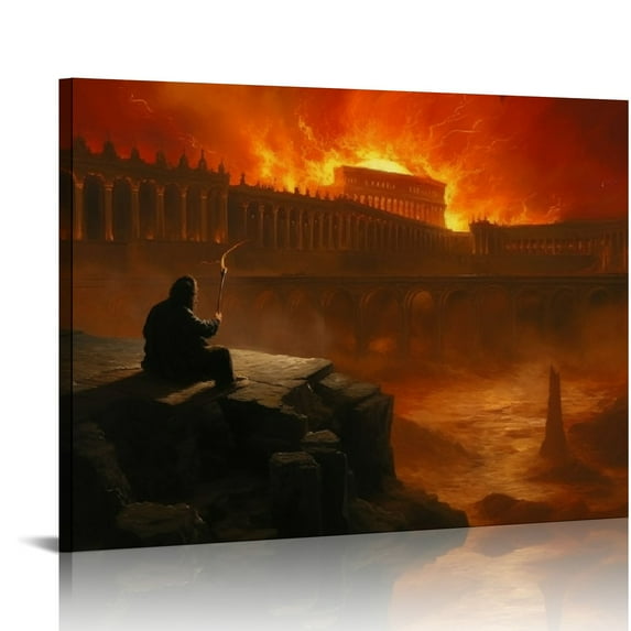 COMIO John Martin Painting - Pandemonium Poster - Romantic Wall Art - Fine Art Giclee Canvas Print - Oil Painting Reproductions for Bedroom Living Room Wall Decor