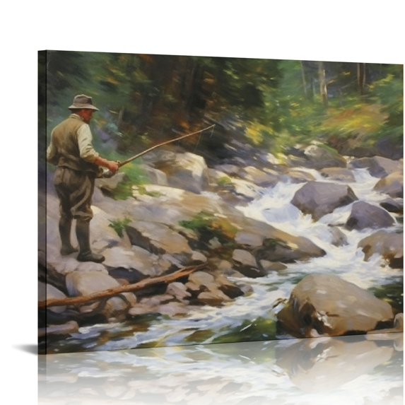 COMIO John Singer Sargent Art Poster Trout Stream in The Tyrol Gifts Canvas Painting Poster Wall Art Decorative Picture Prints Modern Decor