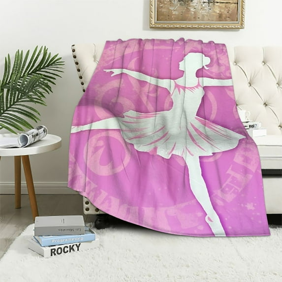 COMIO Just A Girl Who Loves Dancing Blanket Dance Gifts for Girls Women Soft Cozy Lightweight Purple Fantasy Throw Blankets for Couch Bed Sofa Unisex