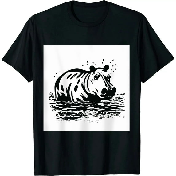 COMIO Just A Girl Who Loves Hippos - Hippopotamus Hippo Lover T-Shirt