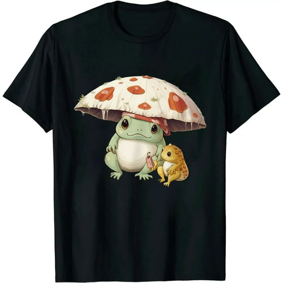 COMIO Kawaii Cute Frog Mushroom Cottagecore Kids Girl Women Teen T-Shirt