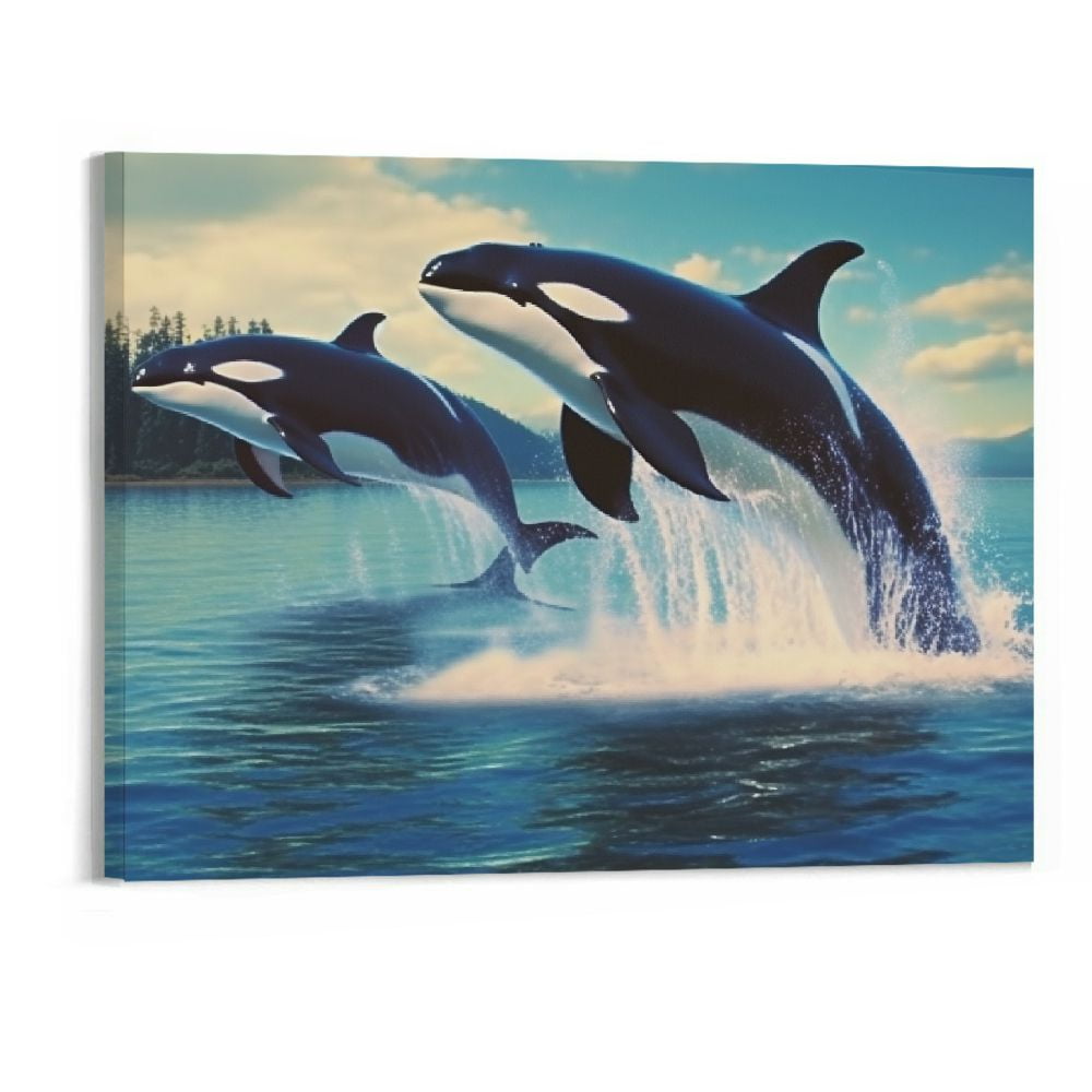 COMIO Killer Whale Pictures Wall Decor Canvas Wall Art For Living Room ...