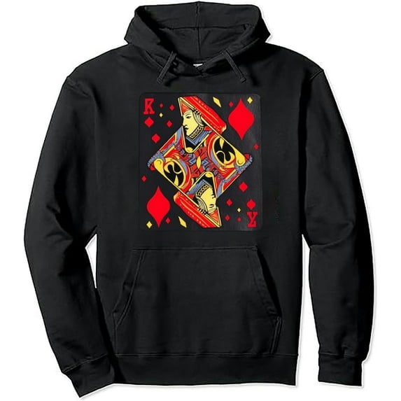 COMIO King Of Diamonds Blackjack Poker Playing Card Hoodie