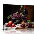 thumbnail image 1 of COMIO Kitchen Canvas Wall Art Black and Red Wine Painting Framed Artwork Wine Cup Bottle and Grapes Picture Prints for Dining Room Kitchen Restaurant Wall Decor, 1 of 4