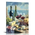 thumbnail image 1 of COMIO  Kitchen Canvas Wall Art Vintage Red Wine Bottle Print Picture for Dining Room and Bar Wall Decoration, 1 of 4