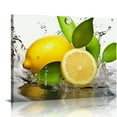 thumbnail image 1 of COMIO  Kitchen Fruit Wall Art Fresh Lemon Picture Print on Canvas Lemon Splash Under Water Painting for Dining Room Decor, 1 of 4