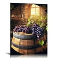 thumbnail image 1 of COMIO Kitchen Wall Decor Red Wine Cups  Modern Framed Wall Art Drink Food and Beverage Restaurant Canvas Prints Pictures Paintings Wine Glass Barrel for Dining Room, 1 of 4