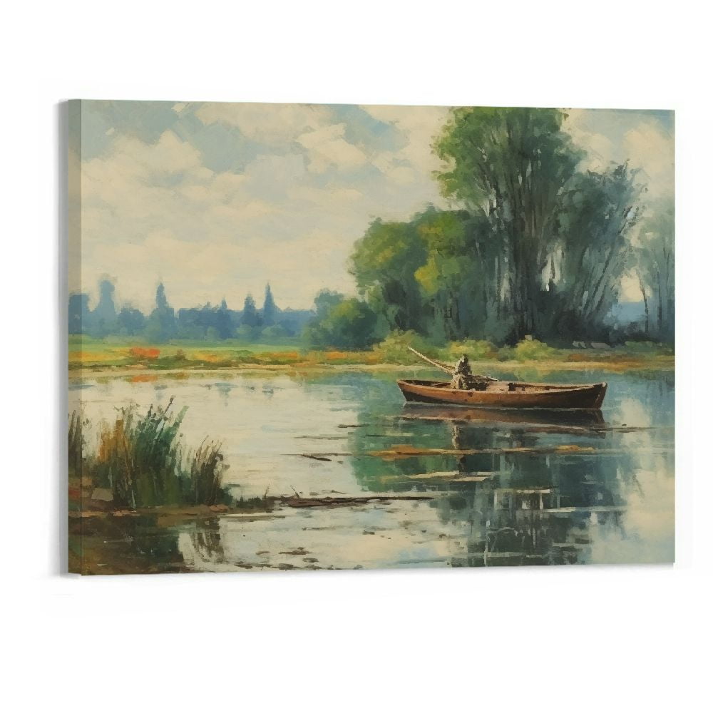 COMIO Landscape Framed Wall Art, Wilderness River Quiet Living Room Art