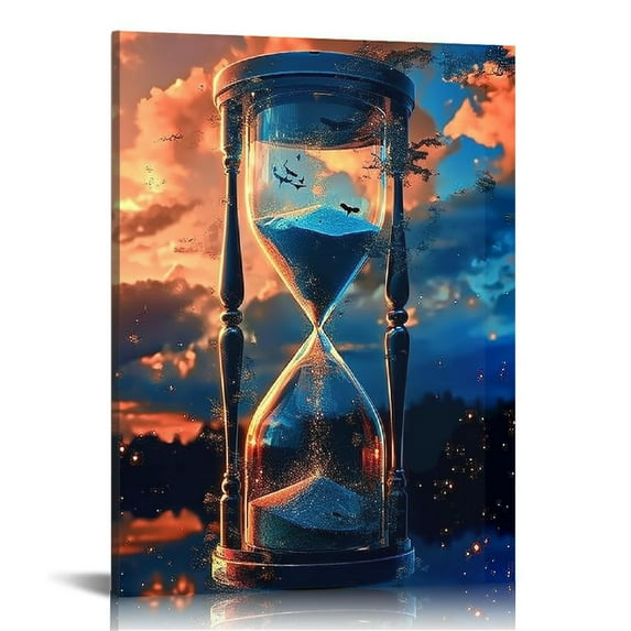 COMIO Landscape Photography Art Starry Sky Hourglass Poster Decorative Painting Canvas Wall Art Living Room Posters Bedroom Painting