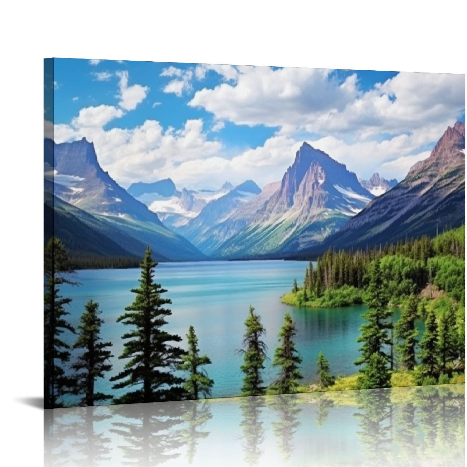 COMIO Landscape Saint Mary Lake Canvas Wall Art for Living Room Wall ...
