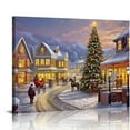 thumbnail image 1 of COMIO  Large Christmas Canvas Wall Art - Christmas Winter Wall Art For Living Room, City Street View Christmas Tree Pictures Wall Decor For Home Framed Canvas Prints Ready To Hang, 1 of 4