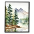thumbnail image 1 of COMIO  Large Framed Mountain Canvas Wall Art Watercolor Forest Landscape Painting Green Nature Prints Art Rustic Wall Decor for Living Room, Bedroom, Office, 1 of 4