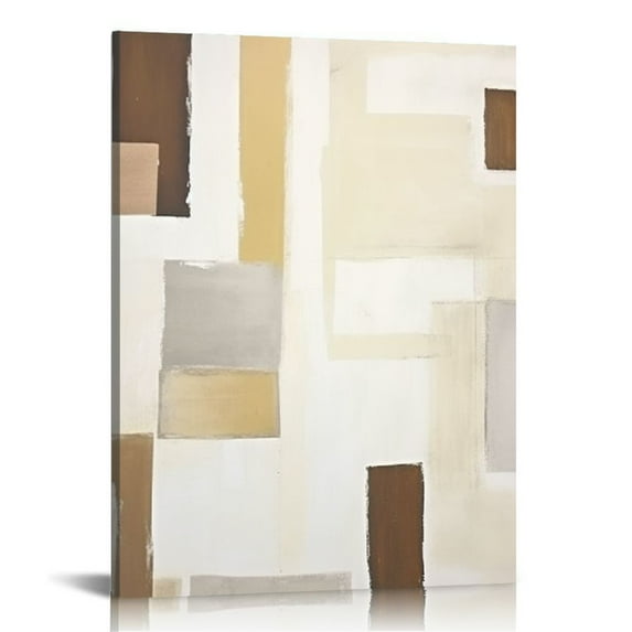 COMIO Large Framed Wall Art, Neutral Beige Canvas Wall Art with Abstract Prints, Modern Contemporary Wall Art Decor for Living Room, Bedroom