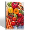 thumbnail image 1 of COMIO Large Kitchen Pictures Canvas Prints Wall Art Multicolored Fresh Fruits and Vegetables on White Wooden Table Modern Wall Home Decor Stretched Gallery Canvas Wraps Giclee Print 16x20inch, 1 of 4