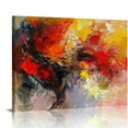 thumbnail image 1 of COMIO Large Texture Fantasy Burnt Orange Artwork for Wall Orange Abstract Aurora Canvas Painting Warm Color Home Décoration Living Room Wall Decor Framed, 1 of 5
