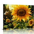 thumbnail image 1 of COMIO  Large Vintage Sunflower Canvas Wall Art Yellow Flower Still Life Rustic Brown Home Kitchen Wall Decorations Stretched and Framed Ready to Hang, 1 of 4
