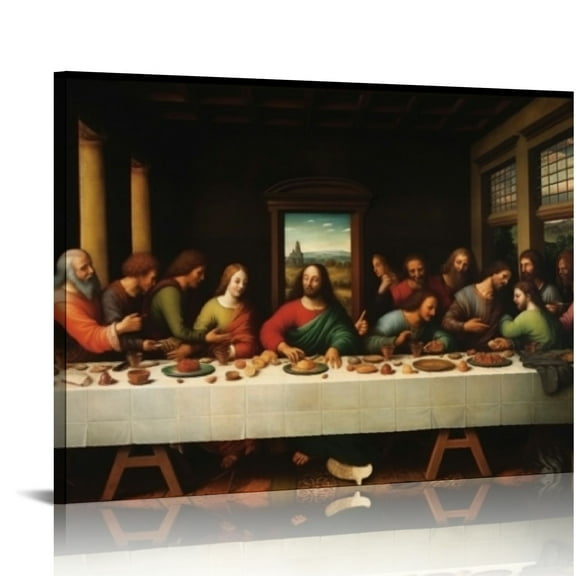 COMIO The Last Supper Wall Decor - Leonardo Da Vinci Canvas Art Print - Jesus Poster - Famous Paintings Reproduction - Modern Artwork Religious Pictures for Dining Room Living Room