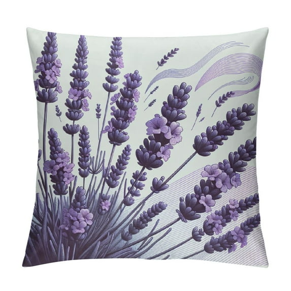 COMIO Lavender Flowers Farmhouse Pillow Covers, Home Decorative Throw Pillow Case Cushion Cover, Home Gifts, Housewarming Gift