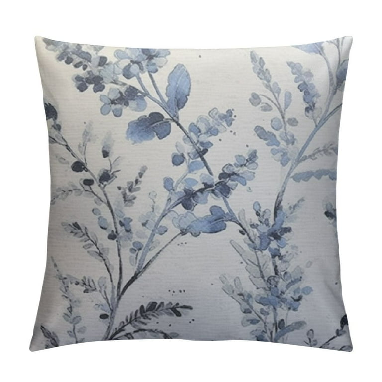 Blue Jacquard Leaf Decorative Throw Pillow Cover Blue Jacquard Leaf Decorative Throw Pillow Cover
