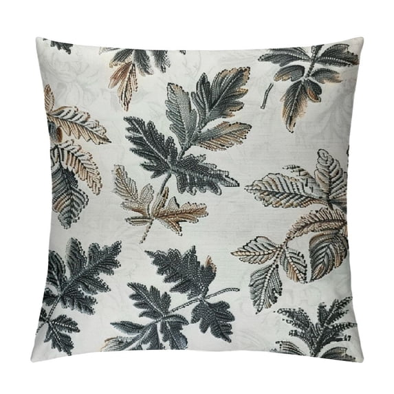 COMIO Leaf Branch Throw Pillow Covers Decorative Leaf Cushion Covers for Couch Sofa(Teal Brown Leaf)