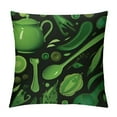 thumbnail image 1 of COMIO Leather Throw Pillow Cover Green-Vegetables-Pattern Pillowcase Soft for Sofa Bed Car, 1 of 5